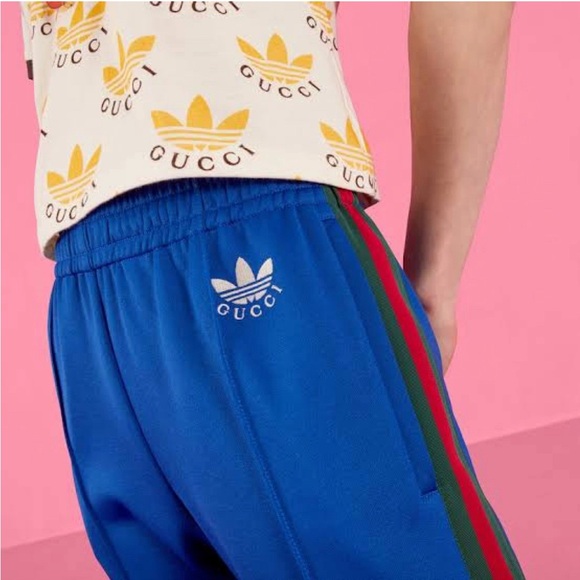 Gucci x Adidas Flared Jogging Pants 'Cobalt Blue' - Picture 8 of 10
